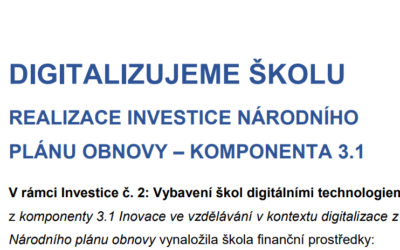 REALIZACE INVESTICE NÁRODNÍHO PLÁNU OBNOVY